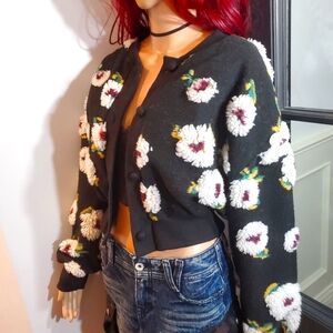 Floral Cardigan Sweater